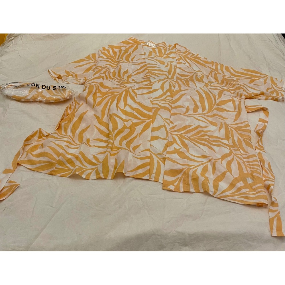 Maison Du Soir Tropical Palm Print Beach Cover-Up Robe and Eye Mask Set XL/2XL - Picture 5 of 11